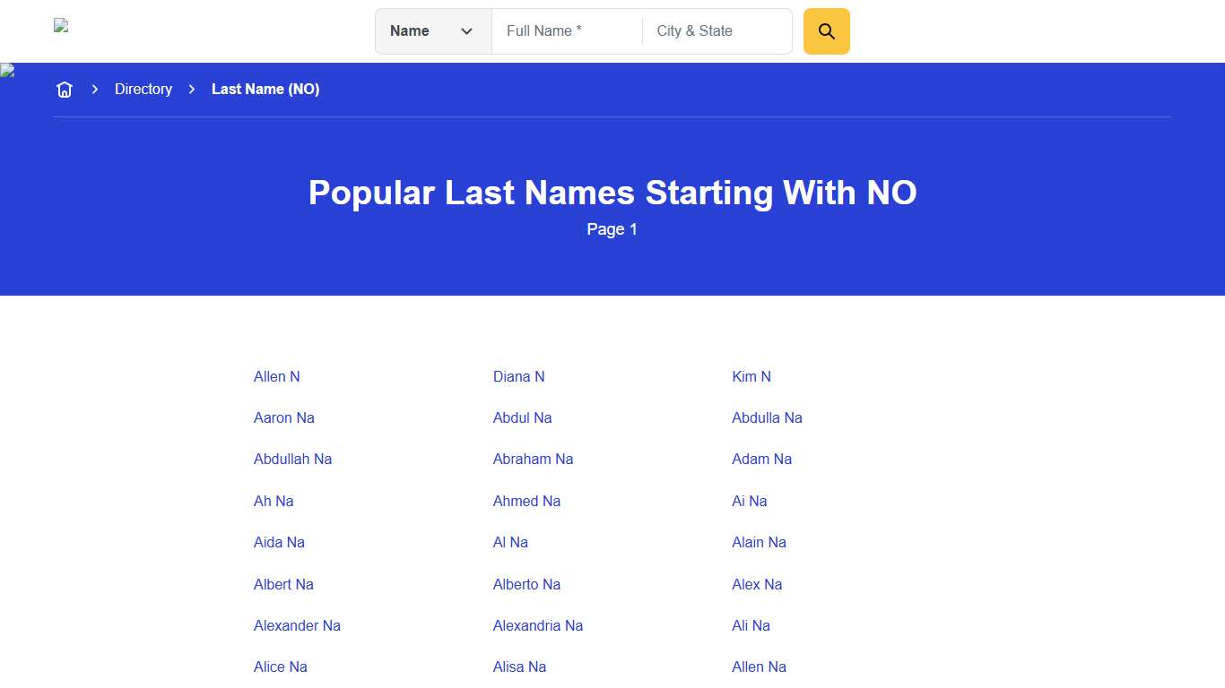 Last Names Starting With "NO" - Page 1 Anywho